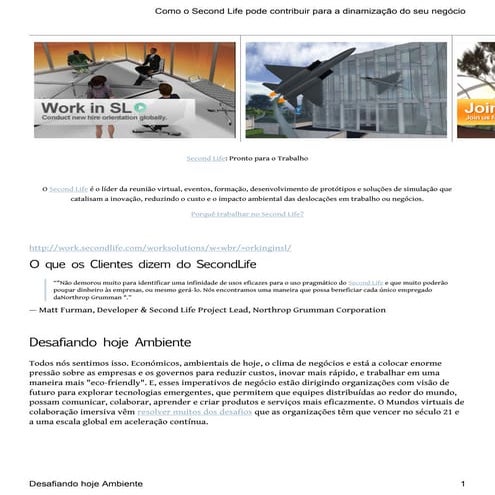 O que é o SecondLife? Sabia que este pode catalisar a colaboração na sua empr...