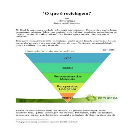 O que é reciclagem
