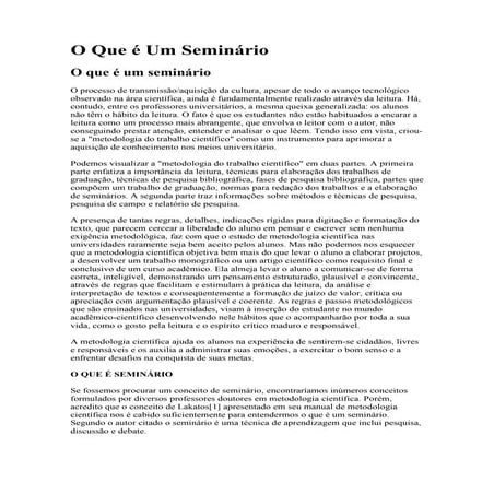 O que é um seminario | PDF