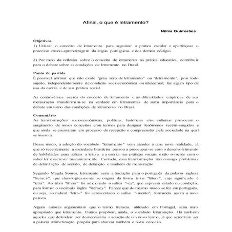 O que é letramento