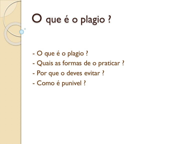 O que é o plagio O que é o plagio
