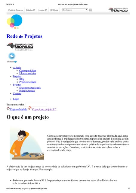 O que é um projeto   rede de projetos