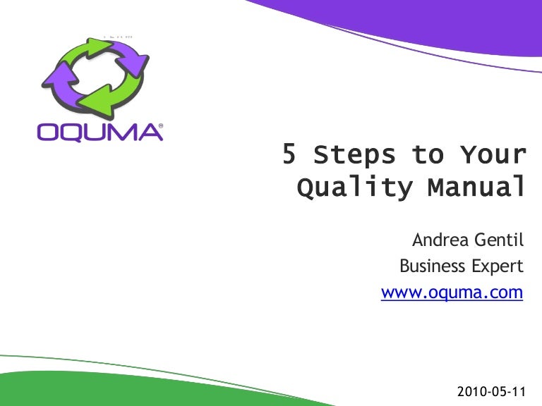5 Steps to your Quality Manual