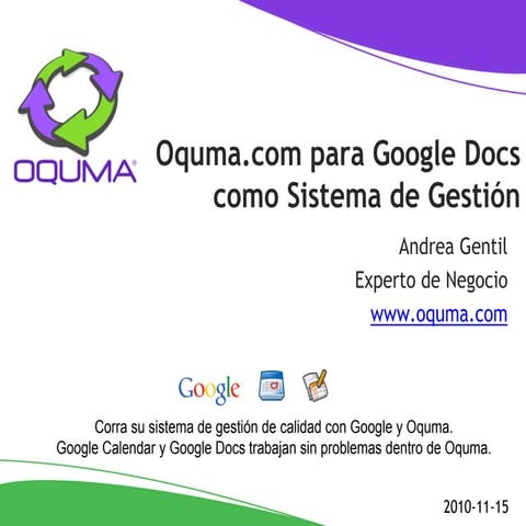 Oquma.com para Google Docs como Sistema de Gestión
