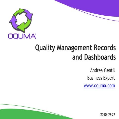 Quality Management Records and Dashboards