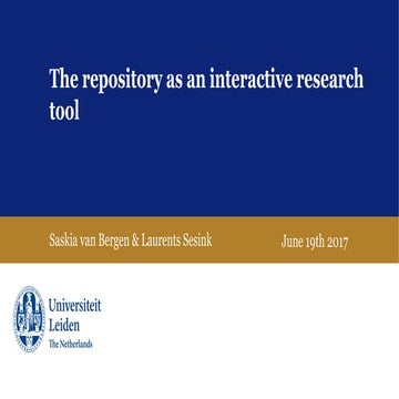 The repository as an interactive research tool