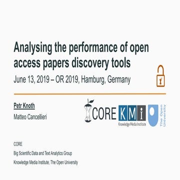 Analysing the performance of open access papers discovery tools