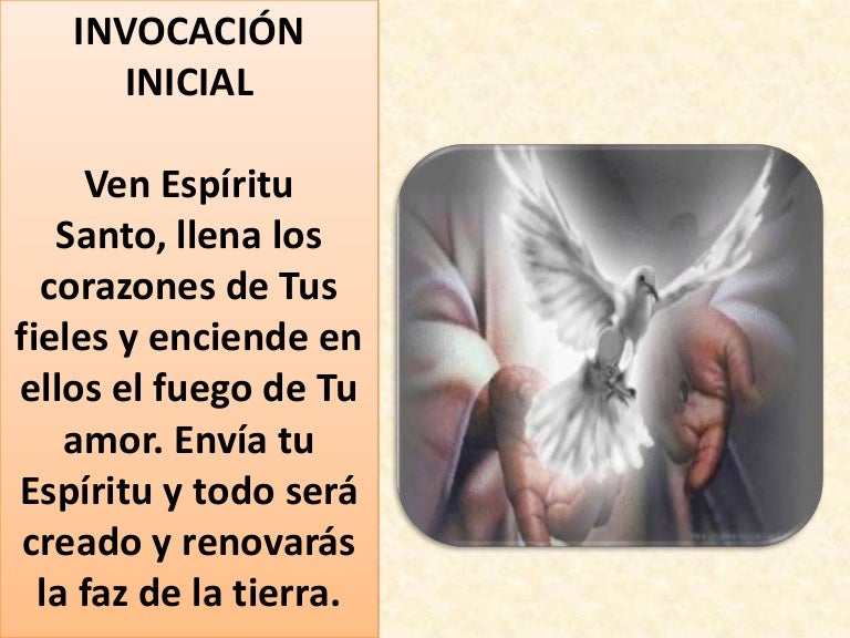 Oración al espiritu santo Oración al espiritu santo