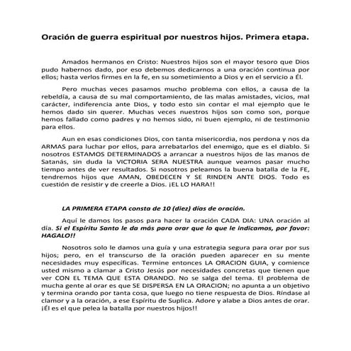 Guia diaria de oracion por nuestros hijos | PDF