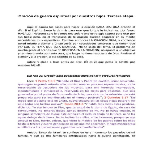 Guia diaria de oracion por nuestros hijos | PDF