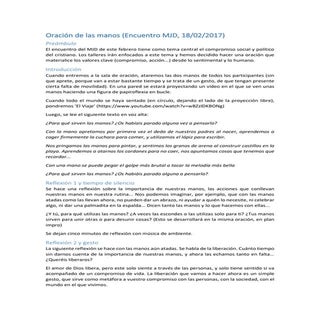 Oración de las manos