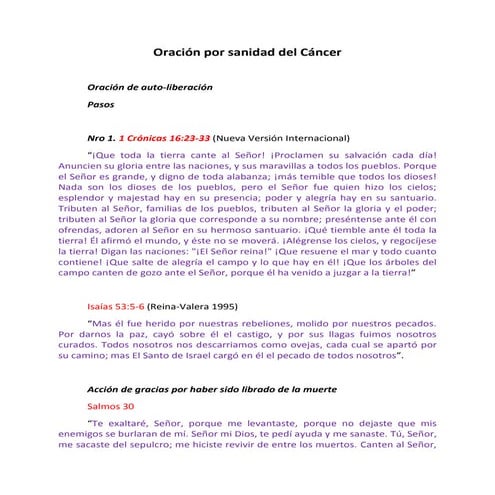 Oraciones de Liberación y Sanación | PDF