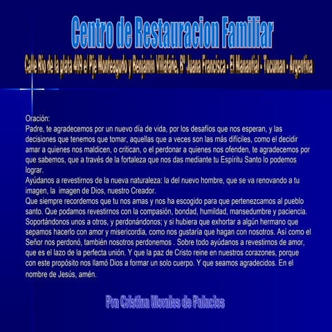 Oración pra cristina