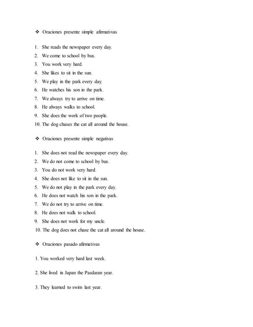 Oraciones ingles.