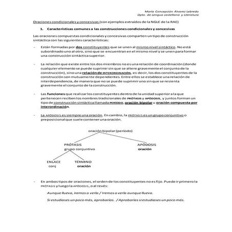 Oraciones condicionales y concesivas
