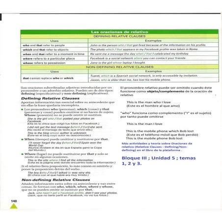 Cuadro comparativo de oraciones de relativos