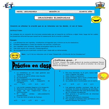 Oraciones eliminadas