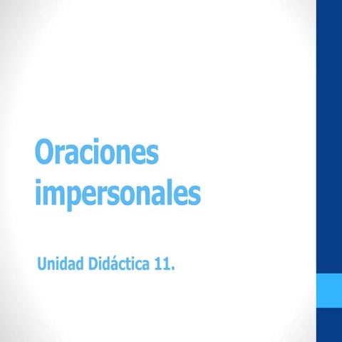 Oraciones impersonales