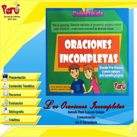 Oraciones incompletas