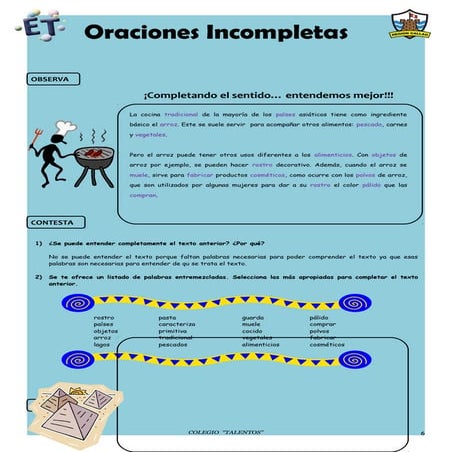 Oraciones incompletas