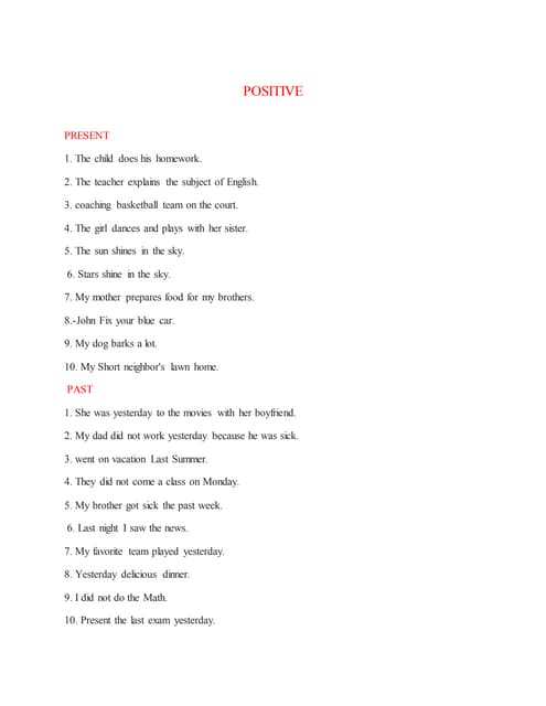 Oraciones ingles. | DOCX