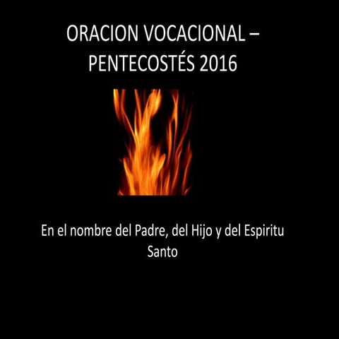 Oracion vocacionl pentecostes