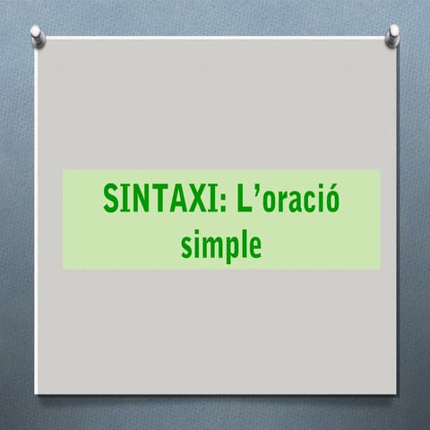 Oració simple