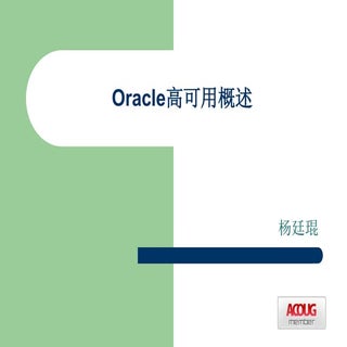 Oracle 高可用概述