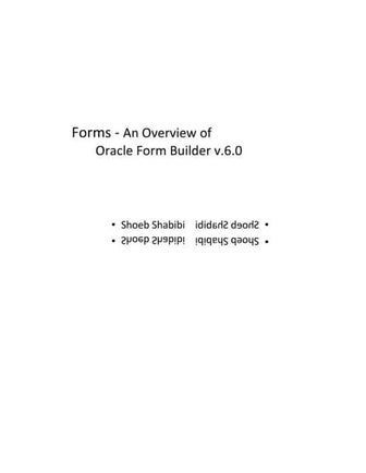 Oracle Forms Builder