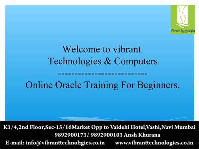 Online Oracle Training For Beginners