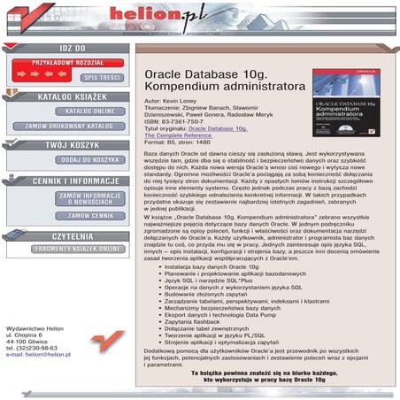 Oracle Database 10g. Kompendium administratora