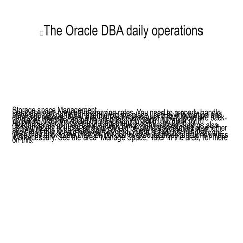 Oracle dba-daily-operations