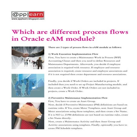 Oracle Eam   Different Process Flows In Oracle Eam