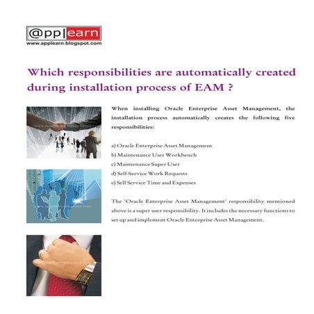 Oracle Eam Which Responsibilities Are Automatically Created During ...