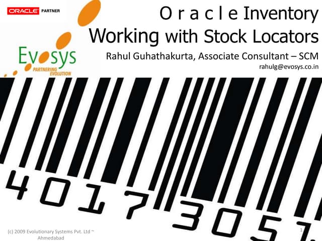 Oracle Inventory - Working with Stock Locator