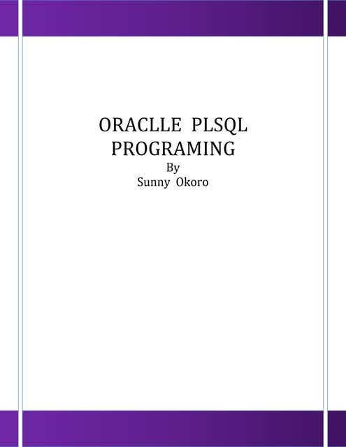 Oracle 11G- PLSQL