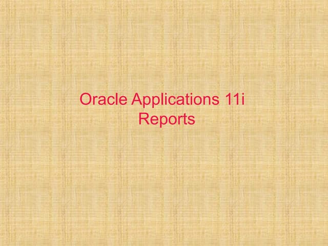 Oracle D2K reports 