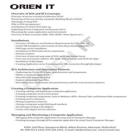 Oracle soa trainining in hyderabad