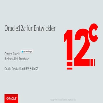 Oracle12c für Entwickler