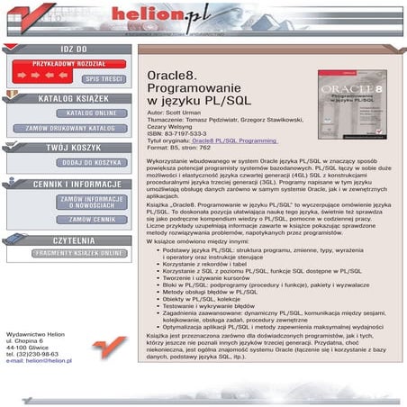 Oracle8. Programowanie w języku PL/SQL