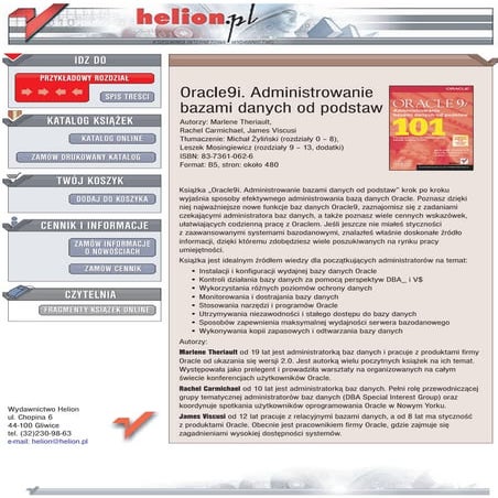 Oracle9i. Administrowanie bazami danych od podstaw