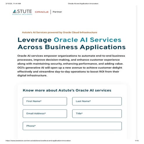 Unlocking Business Potential with Oracle AI and Application Innovation ...