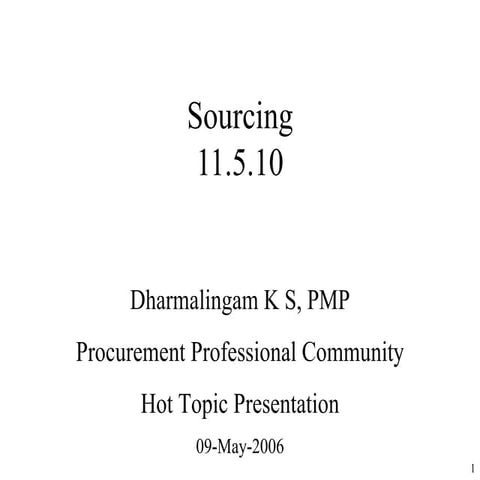 Oracle Applications 11.5.10 Sourcing Training