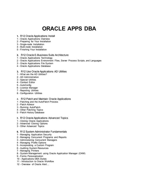 Oracle APPS DBA Course Content | PDF
