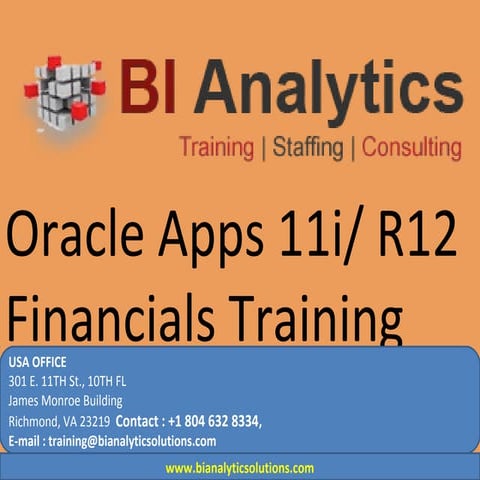 Oracle APPS R12 Functional Online Training by Real Time Experts in USA | BI A...