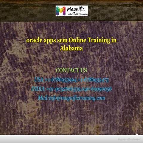 Oracle apps scm online training in alabama