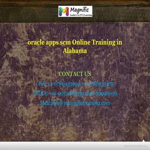 Oracle apps scm online training in alabama