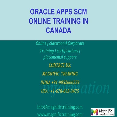 Oracle apps scm online training in canada