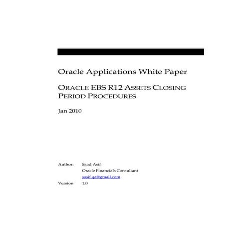 Oracle assets period end procedures