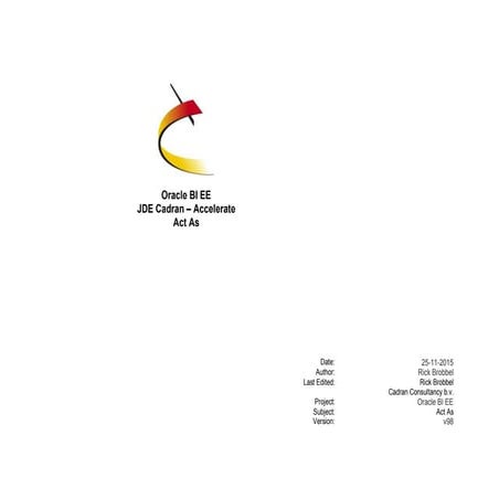 Oracle BI EE - Act As